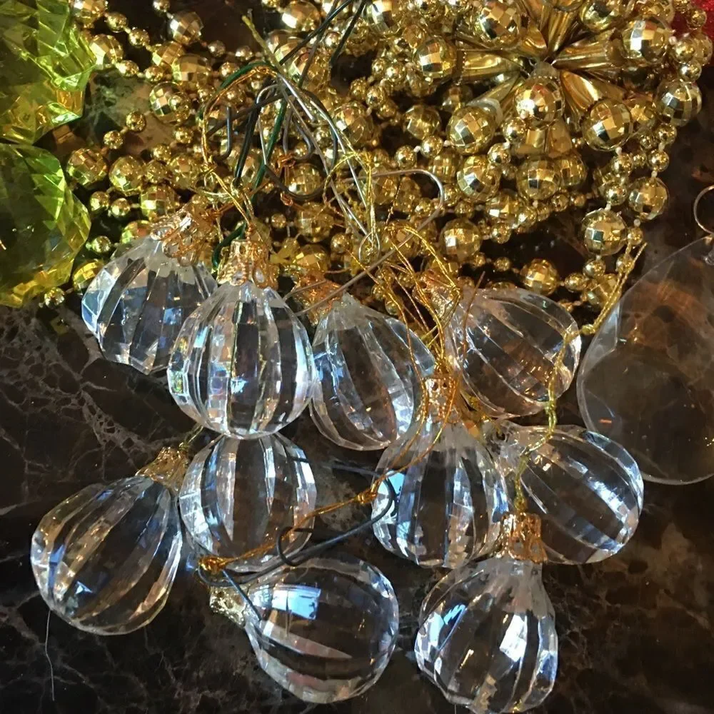 10 SMALL Crystal Clear Faceted Drops!